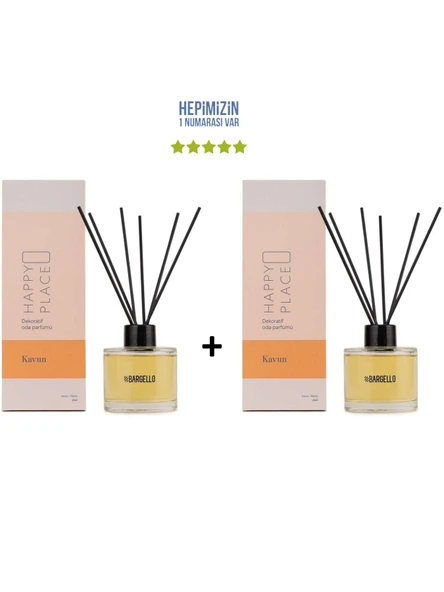 2x Kavun Dekoratif Ortam Kokusu 120 ml Happy Place - Bambu Çubuklu ürün görseli 1