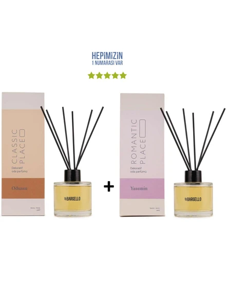 Odunsu Classic Place + Yasemin Romantic Place Dekoratif Ortam Kokusu 120 ml - Bambu Çubuklu ürün görseli 1