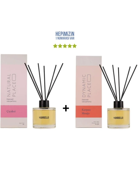 Çiçeksi Natural Place + Karpuz Mango Dynamic Place Dekoratif Ortam Kokusu 120 ml - Bambu Çubuklu ürün görseli 1