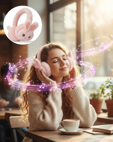 Peluş Kulaklıklı Bluetooth Kablosuz Müzik Dinleme ve Görüşme Özellikli ürün görseli 1