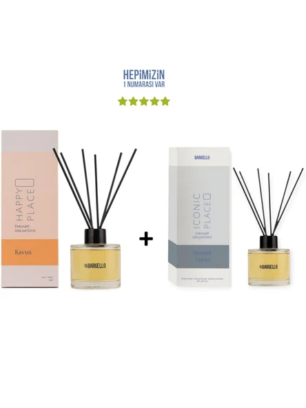 Kavun Happy Place + Sümbül Amber Iconic Place Dekoratif Ortam Kokusu 120 ml - Bambu Çubuklu ürün görseli 1