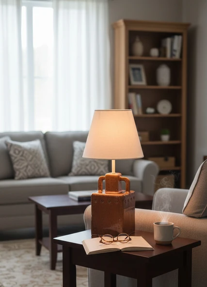 Dekoratif  Modern Seramik Amfora Abajur ABJ0079 ürün görseli 1