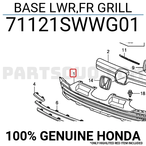 Honda Crv (2010 Yılında Çıkan Kasa) Ön Panjur (Oem No: 71121Swwx3) ürün görseli 1