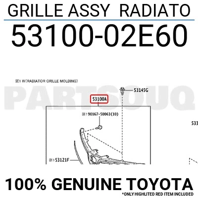 Toyota Corolla Ön Panjur Nikelaj Bandlı 2018 (Oem No:  53100-02E60) ürün görseli 1