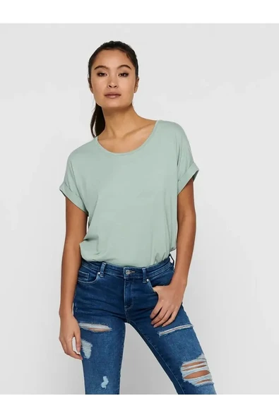Only   ONLMOSTER S/S O-NECK TOP NOOS JRS Kadın Yeşil T-Shirt - 15106662 ürün görseli 1