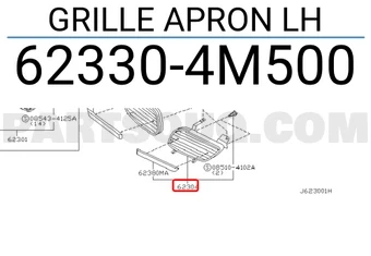 Nissan Almera 2000-2002 Ön Panjur Sol - Tüv Onaylı (Oem No: 623304M500) ürün görseli 1