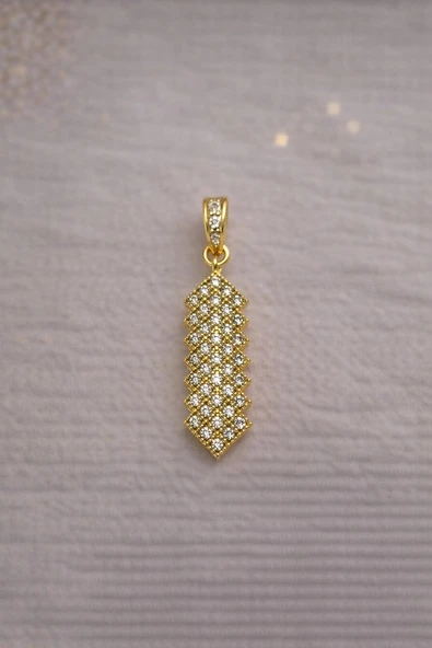 Kadın Gold Zirkon Taşlı Uzun Geometrik Xuping Kolye Ucu ürün görseli 1