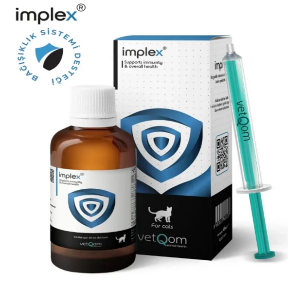 Vetqom Implex Kedi Bağışıklık Damlası 45 ml - Hastalık, Nezle ve Virüs Koruyucu ürün görseli 1