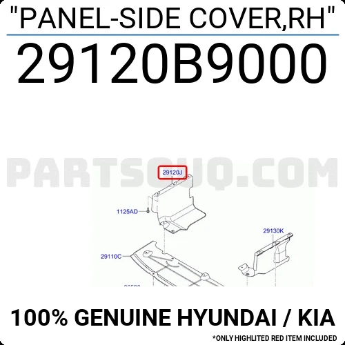 Hyundai İ10 - 2013-2016 Karter Muhafaza Plastiği Sağ (Oem No: 29120B9000) ürün görseli 1