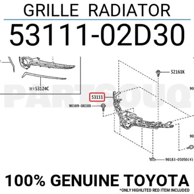 Toyota Corolla Ön Panjur Sıyah Kuşaklı 2018 (Oem No:  53111-02D30) ürün görseli 1