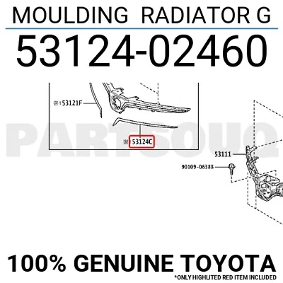 Toyota Corolla 201822 Ön Panjur Bandı Nikelaj Sol  (Oem No:  53124-02460) ürün görseli 1