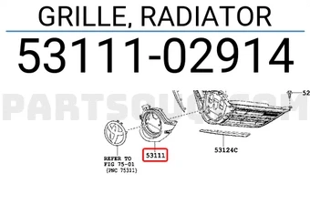 Toyota Auris Ön Panjur Logo Yuvası 2013- (Oem No:  5311102914) ürün görseli 1