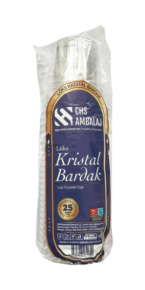 Chs Ambalaj Şeffaf Plastik Kristal Bardak - 180 Cc. - 180 Ml. - 25 Adetlik 1 Paket ürün görseli 1