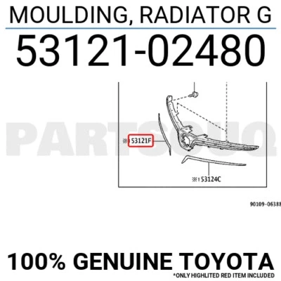 Toyota Corolla 201822 Ön Panjur Bandı Nikelaj Sağ  (Oem No:  53121-02480) ürün görseli 1