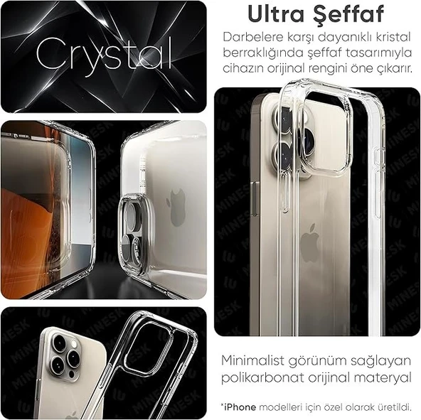 Abatech iPhone 15 Pro Şeffaf Telefon Kılıfı - Resim 2