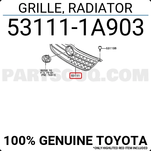 Toyota Corolla Ön Panjur Nikelaj 2002- (Oem No:  531111A903) ürün görseli 1