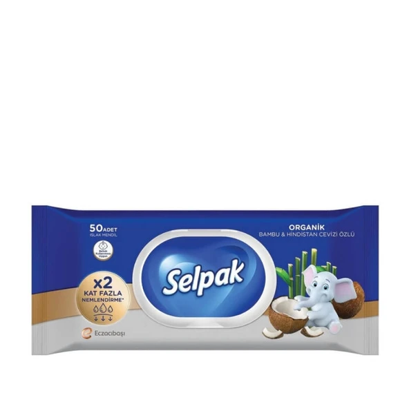 Selpak Bambu Hindistan Cevizi Yüzey Temizlik Mendili 1x50 ürün görseli 1
