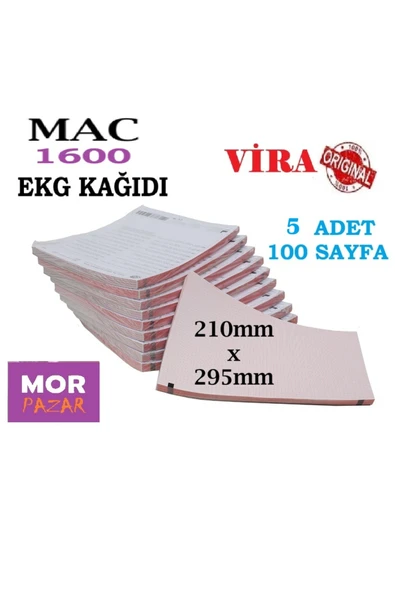 Mac 1600 Ekg Cihazı Kağıdı 210mm x 295mm Z Katlama A4 -5 Adet 100 Sayfa ürün görseli 1
