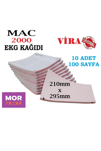 Mac 2000 Ekg Cihazı Kağıdı 210mm x 295mm Z Katlama A4 - 10 Adet 100 Sayfa ürün görseli 1