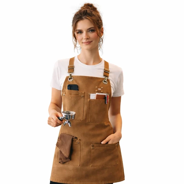 Barista önlüğü ayarlamalı askılar ürün görseli 1