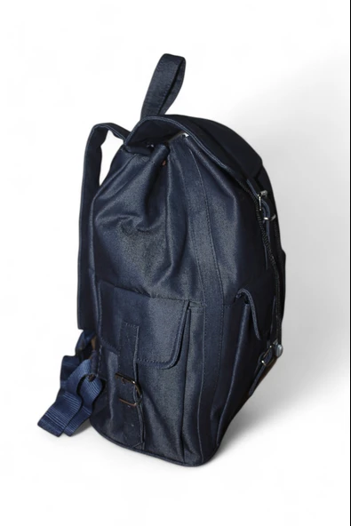 Denim Kumaş Kadın Sırt Çantası 3 Cep Xl Model Lacivert 3CepDnmXlLcvrt1 ürün görseli 1