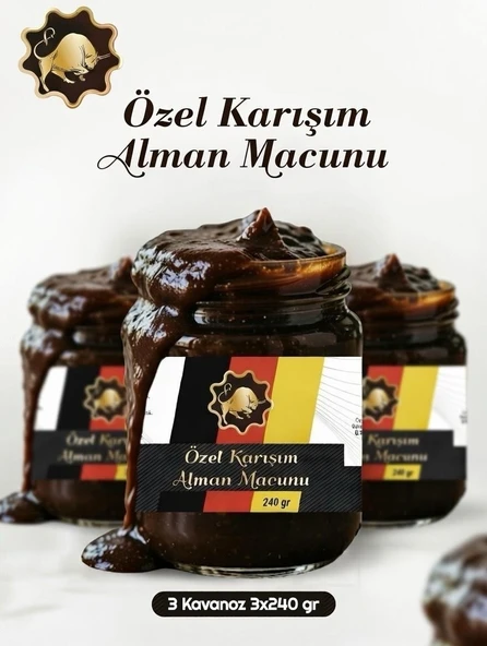 3 Kavanoz Alman Multivitamin Besin Keçiboynuzu Pekmezli Ballı Ginsengli Polenli 3x240 gr Güç ve Kuvvet ürün görseli 1