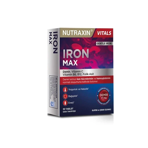 Nutraxin Iron Max 17 Mg 30 Tablet ürün görseli 1
