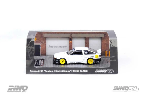 Inno 1/64 TOYOTA COROLLA TRUENO AE86 "PANDEM / ROCKET BUNNY" White ürün görseli 1