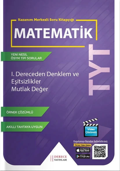 TYT I.Dereceden Denklem ve Eşitsizlikler Mutlak Değer Derece Yayınları ürün görseli 1