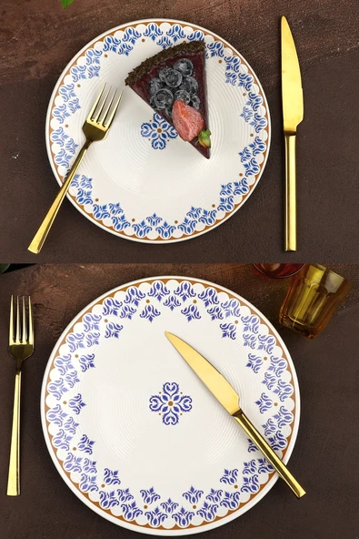 Ottoman 6 Kişilik 12 Parça Pasta Ve Servis Tabağı Takımı ürün görseli 1