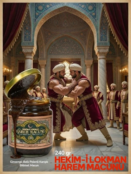 Harem-i Lokman 240 gr Ginsengli Bitkisel Pekmez Karışımlı Besin Anzeli Naturel Çakşır Otu Macunlu Ballı Polenli Multivitamin Bitkisel Besin Güç ve Kuvvet ürün görseli 1