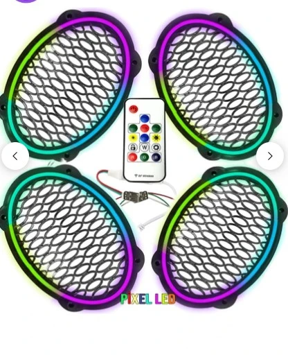 Poke PK-5653 4 Adet Oval Oto Hoparlör Kapağı Kumandalı Pixel Ledli RGB Animasyonlu Kapak ürün görseli 1