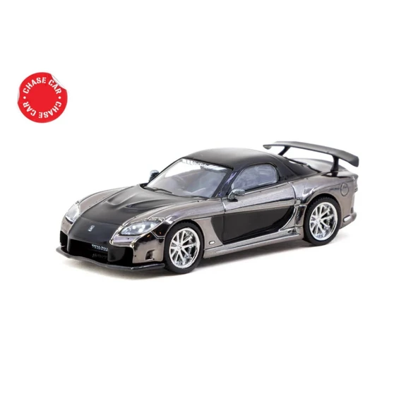 1/64 Mazda RX-7 VeilSide Fortune7 Grey Metallic / Black - Resim 3