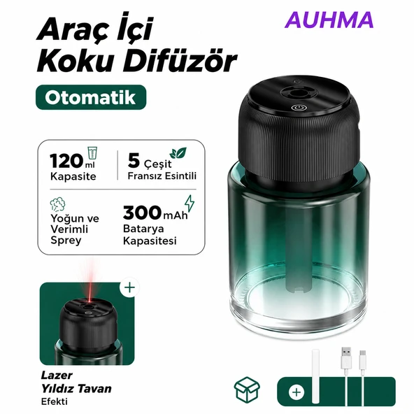 Auhma AF-10 Araç İçi Hava Nemlendirici & Koku Makinesi Hilton Esansı – 120ml Aromaterapi Difüzör Araç Kokusu ürün görseli 1