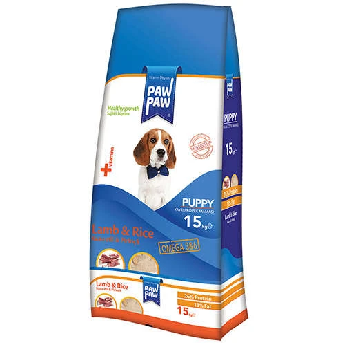 Pawpaw Puppy Kuzu Etli ve Pirinçli Yavru Köpek Maması 15 KG ürün görseli 1