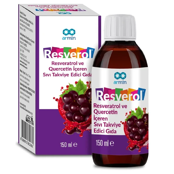 Resverol Resveratrol Ve Quercetin Iceren Takviye Edici Gida Sivi 150 Ml'lik Sise ürün görseli 1