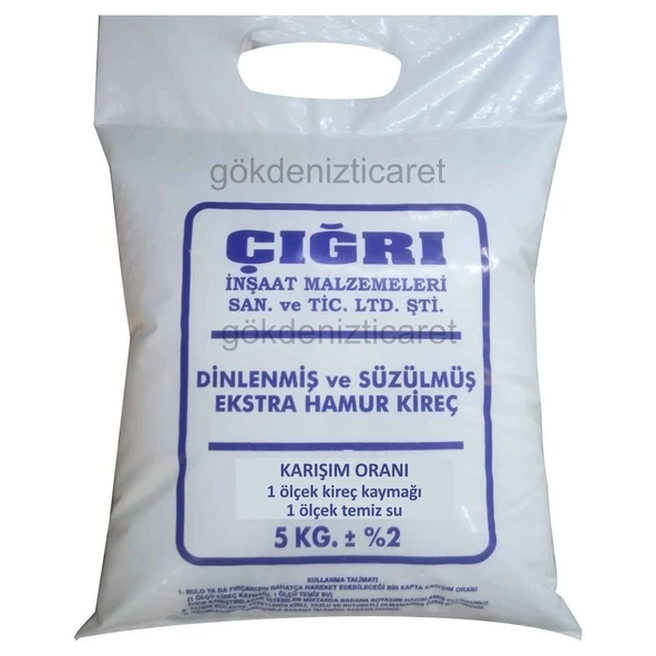 Söndürülmüş-Dinlendirilmiş-Süzülmüş Extra Hamur Kireç 5KG-Kullanıma hazır badanalık-sıvalık kireç ürün görseli 1