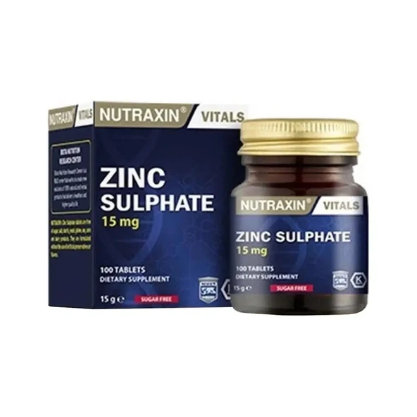 Zinc Sulphate - Nutraxin Tablet 15 Mg 100 Tabletlik Ambalaj ürün görseli 1