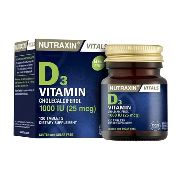 Vitamin D3 - Nutraxin Tablet 1000 Iu 120 Tabletlik Ambalaj ürün görseli 1