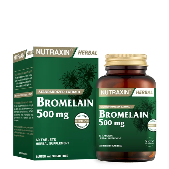 Bromelain - Nutraxin Kapsul 500 Mg 60 Kapsulluk Ambalaj ürün görseli 1