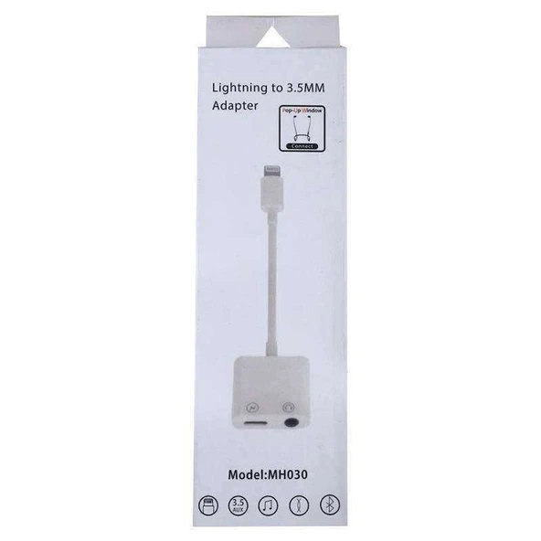 Powermaster J-008 iPhone Lightning Kulaklık Şarj Çoklayıcı | iPhone Adaptör ürün görseli 1