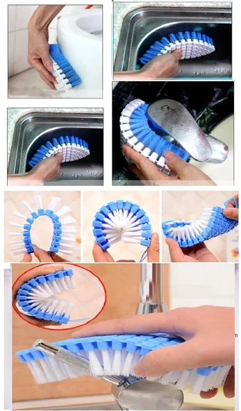 Bükülebilir Esnek Kenar Köşe Lavabo Temizleme Fırçası Banyo Mutfak Fırçası ürün görseli 1