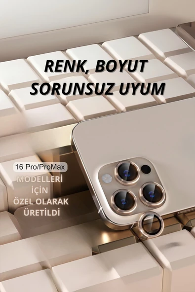 İphone 16 Pro Max Kamera Lens Koruyucu Naturel - Resim 5