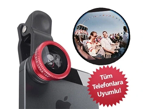 Balık Gözü Cep Telefonu Lensi (Tüm Modellere Uyumlu) ürün görseli 1