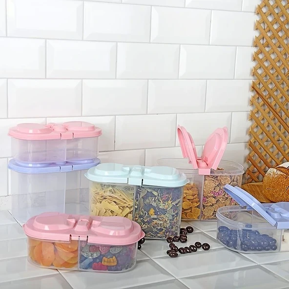 2 Bölmeli Saklama Ve Erzak Kabı 1200 Ml ürün görseli 1