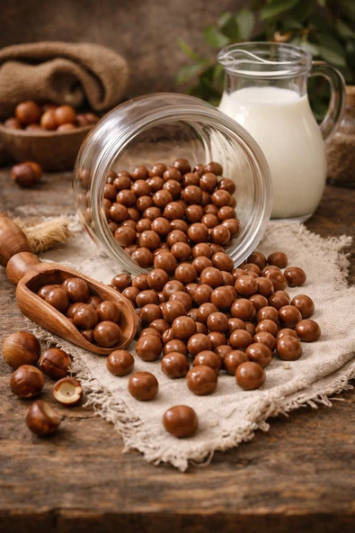Çiçek Şekerleme Sütlü Çikolatalı Fındık Draje -1kg ürün görseli 1