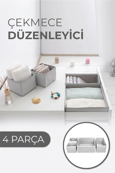 Çekmece Düzenleme Kutu Seti Organizer 4Lü Set ürün görseli 1