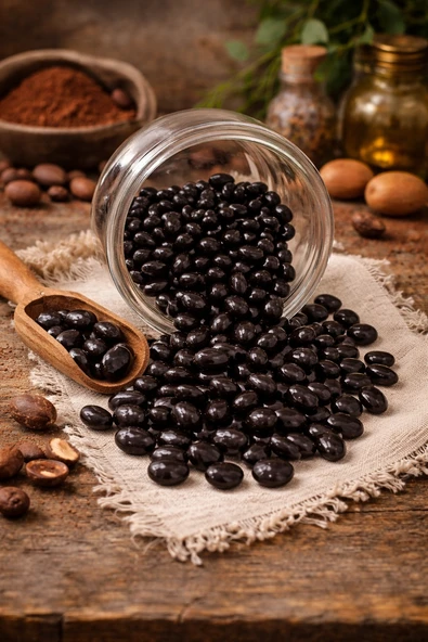 Çiçek Şekerleme Bitter Çikolatalı Badem Draje 1 Kg ürün görseli 1