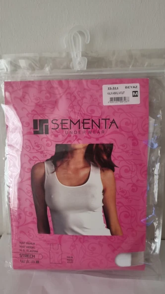 Sementa Kadın Modal Strech Kalın Askılı Atlet-Beyaz -3 Adet-M- İkinci Bir Ten Hissini Hissedin.! ürün görseli 1