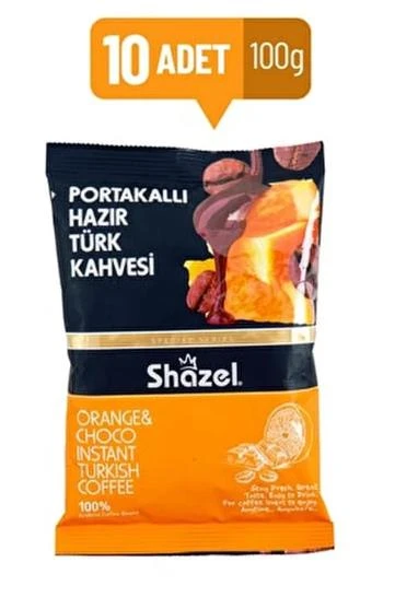 Shazel Portakallı Türk Kahvesi 100 gr x 10 adet ürün görseli 1